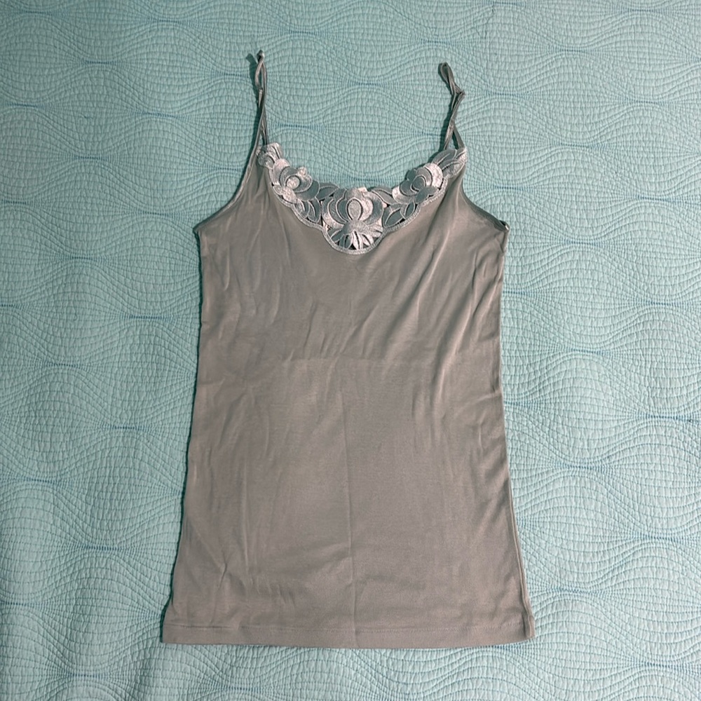 Hanro Lace Trim Cami Tank Top